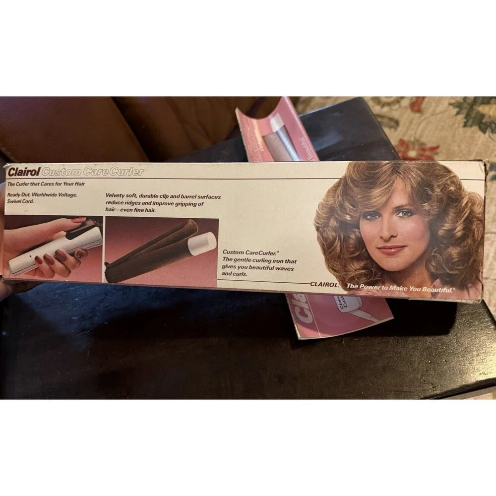 Clairol Custom Care C-500 Curling Iron 3/4” Velvet Surface Protects Hair VTG NEW
